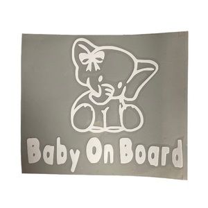 Elephant Baby On Board Car Decal Bumper Sticker